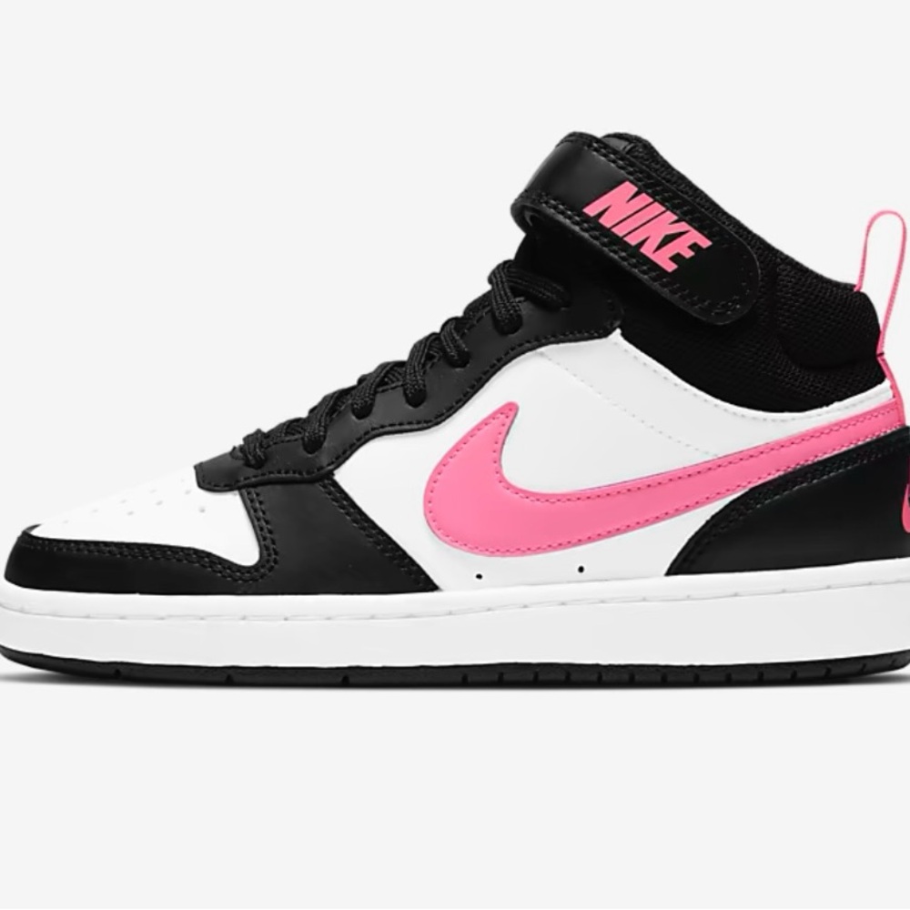 Nike Black and Pink High-Top Sneakers